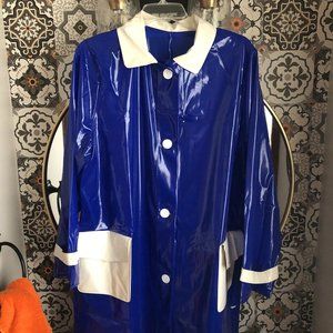 Mod Unisex Blue/White PVC Raincoat